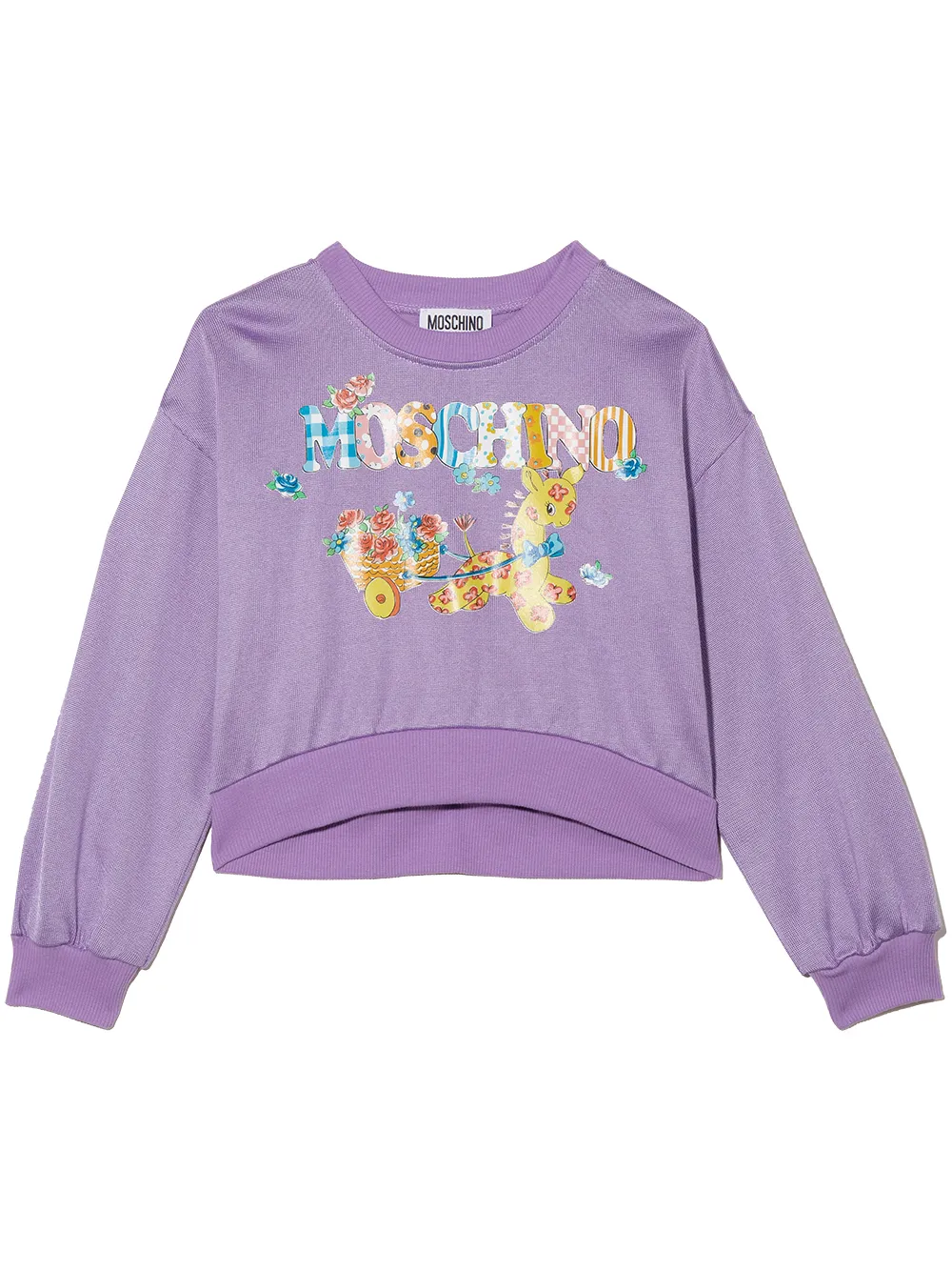 

Moschino Kids sudadera con jirafa estampada - Morado