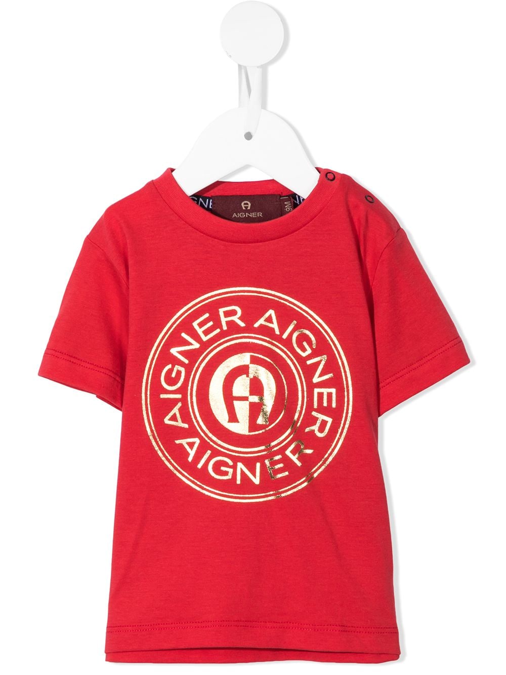 aigner kids t-shirt à logo imprimé - rouge