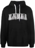 Doublet fringe embroidered cotton hoodie - Black