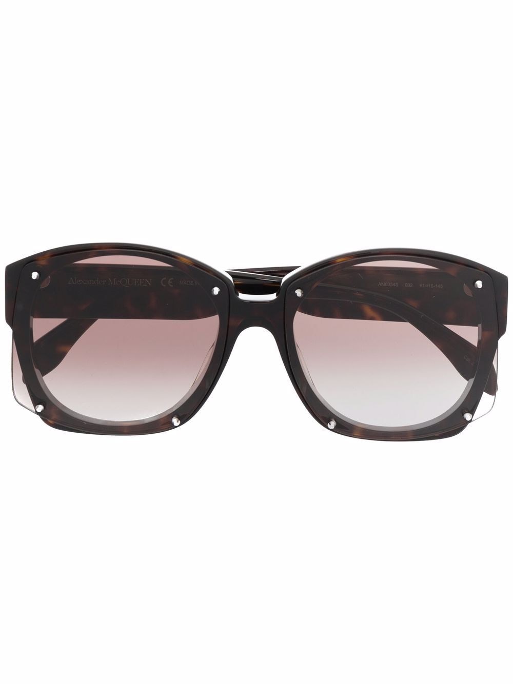 tortoiseshell-effect oversized-frame sunglasses