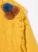 Miss Blumarine pompom-detail cable-knit jumper