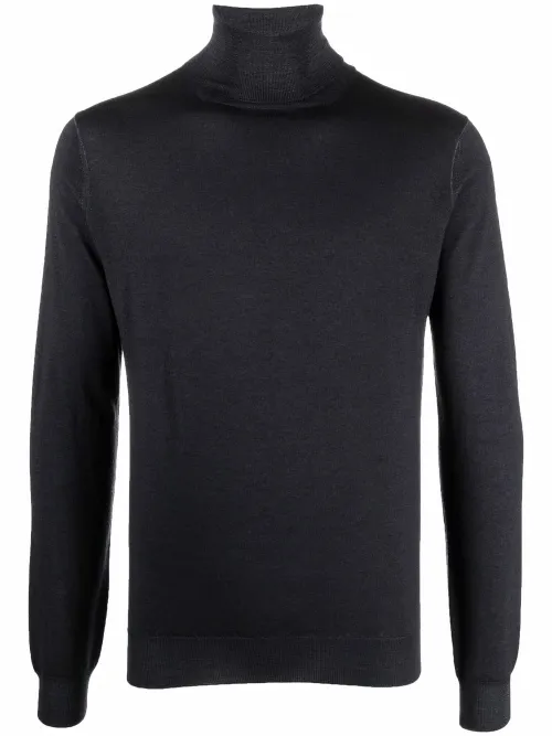 Pull en laine mérinos à col roulé - Dell'oglio - Modalova