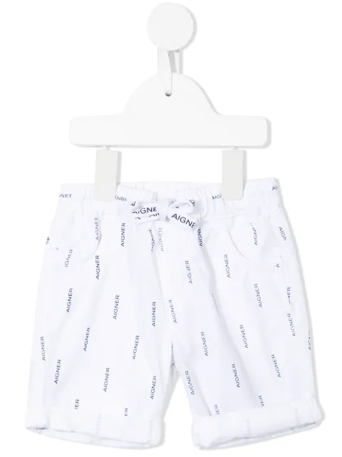 Aigner Kids logo-print drawstring shorts