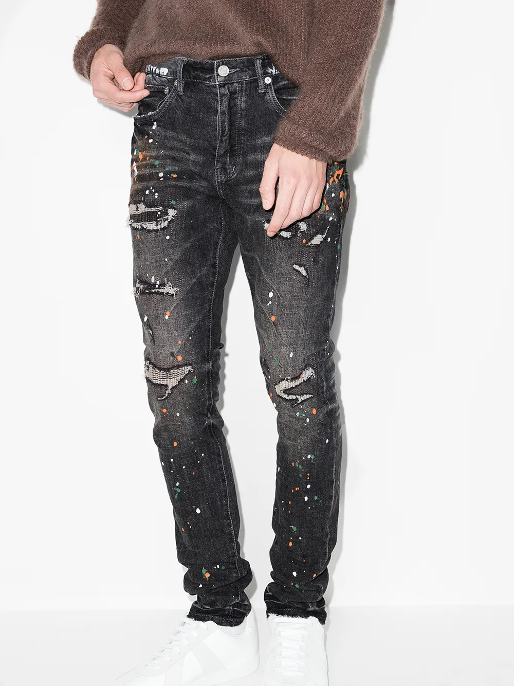 Purple Brand P001 Paint Splatter slim-fit Jeans - Farfetch