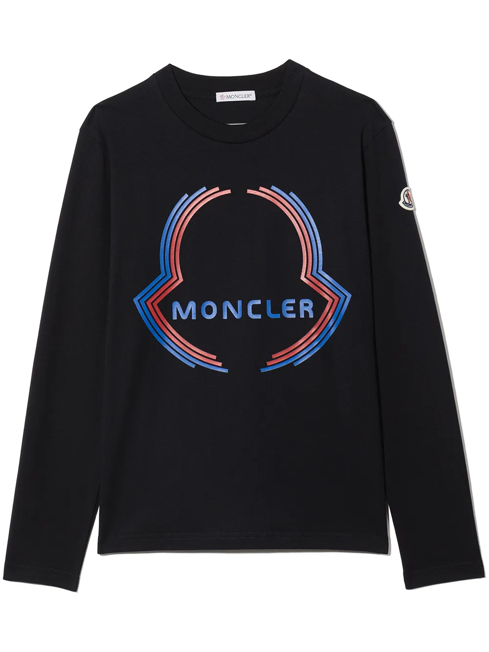 

Moncler Enfant playera manga larga con logo estampado - Negro