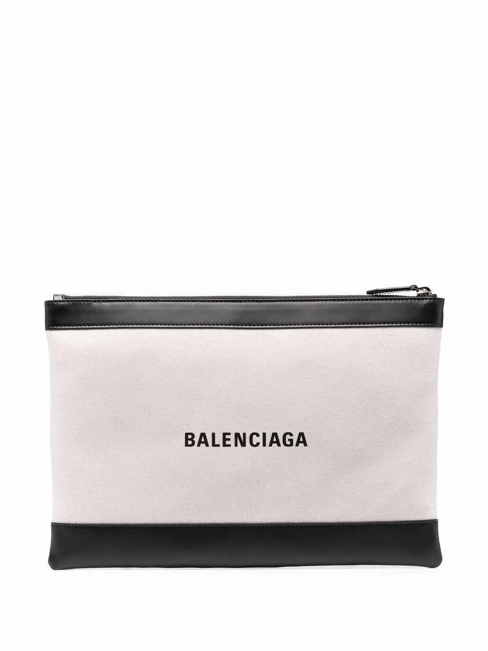 logo-print clutch bag