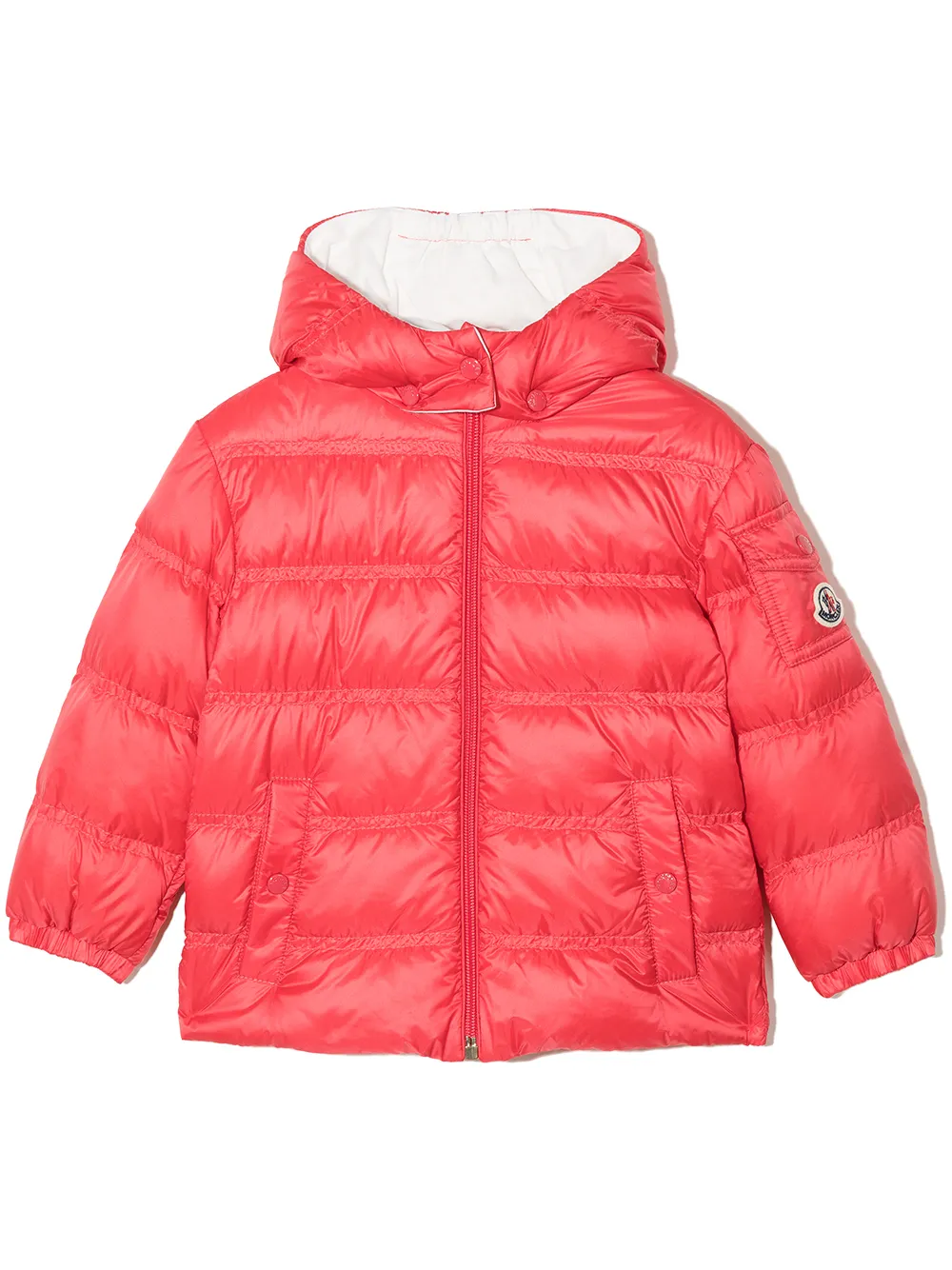 

Moncler Enfant chamarra capitonada con capucha - Rojo