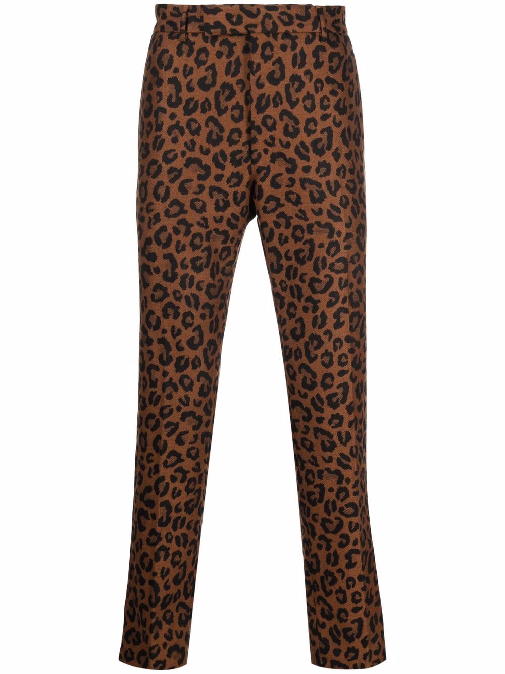 

Pt01 leopard-print chinos - Brown