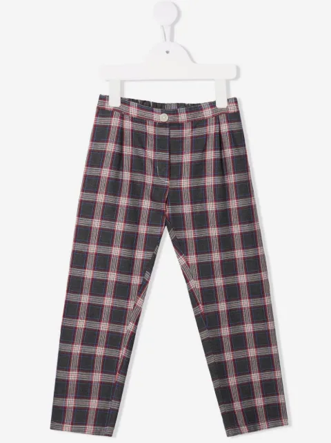 Siola check-print slim-cut trousers