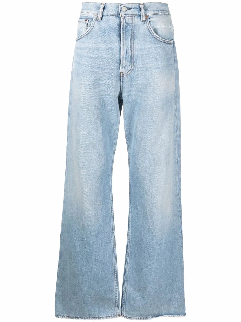 acne studios jean droit à effet usé - bleu