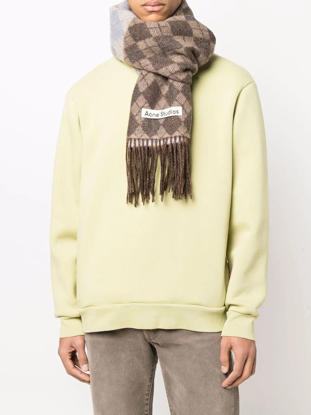 acne studios 菱纹针织拼接围巾 图 2