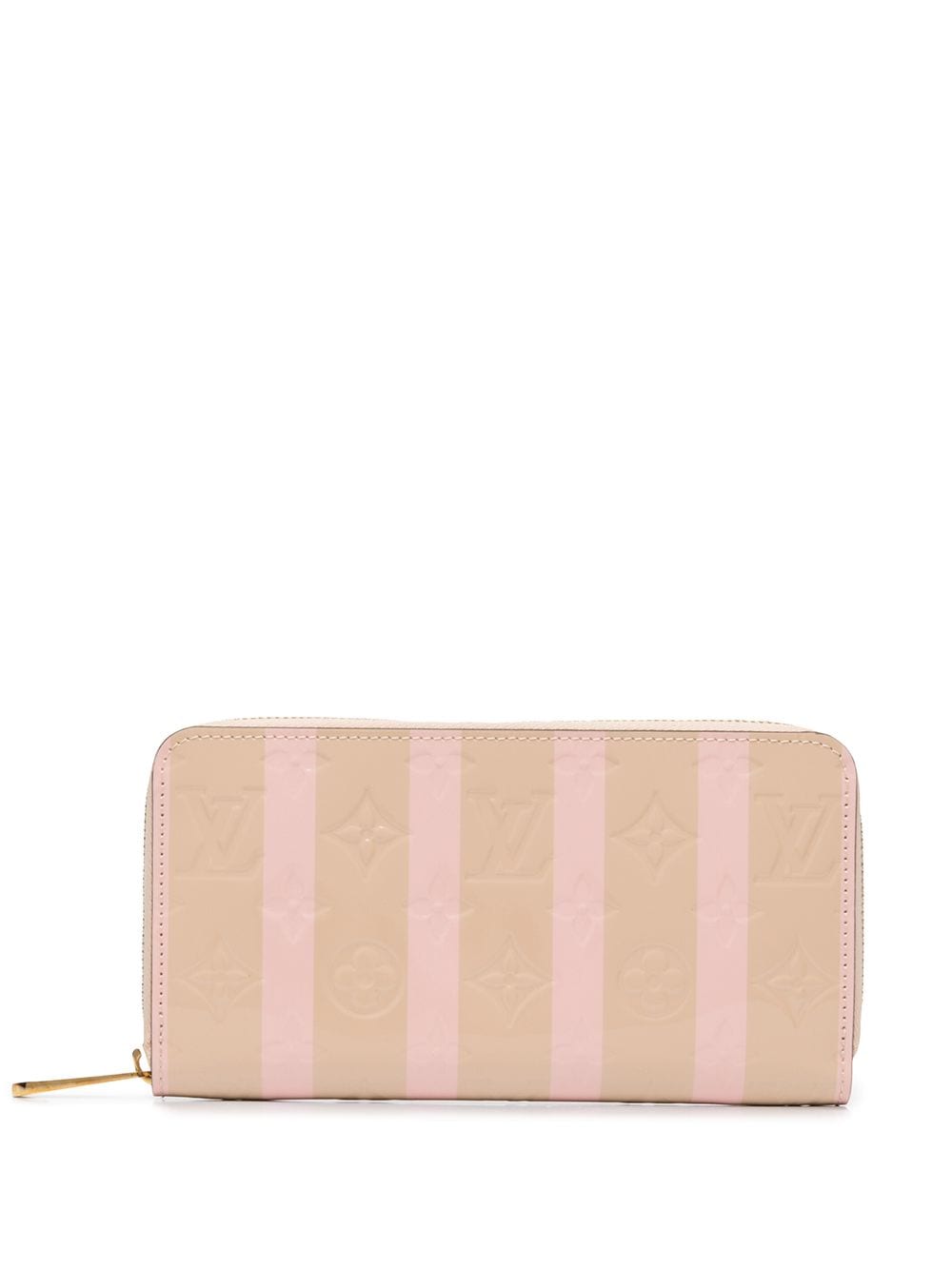 Pre-owned Louis Vuitton  Zippy Striped Zip-around Wallet In Neutrals