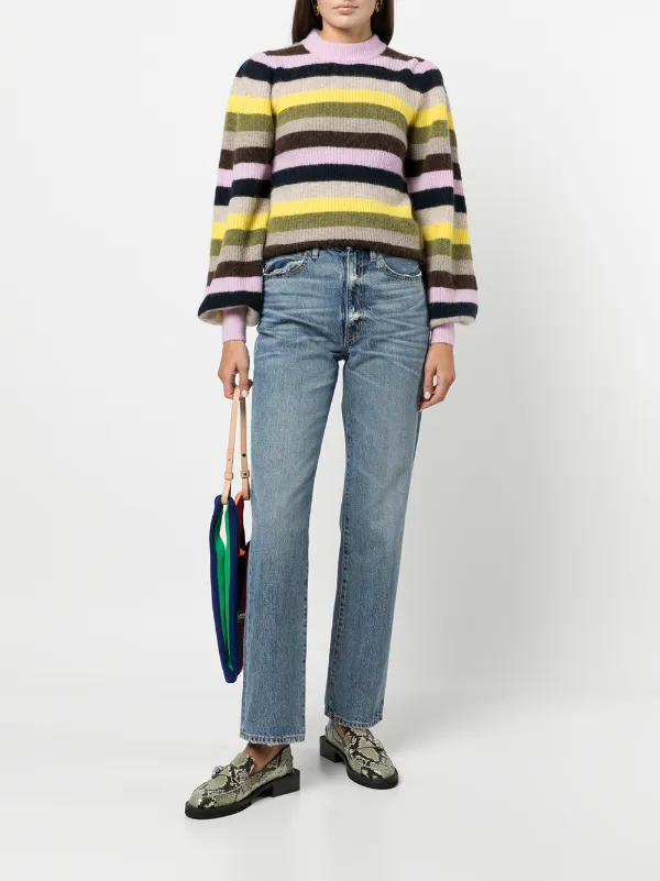 GANNI Striped wool-blend Jumper - Farfetch