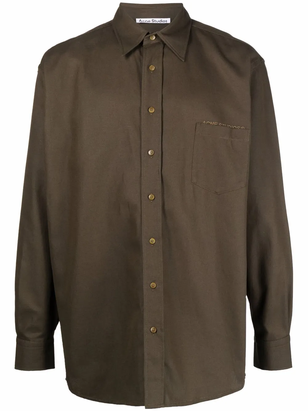 

Acne Studios camisa con logo bordado - Verde