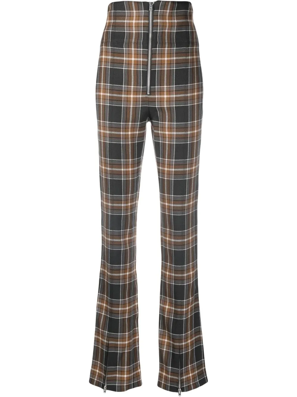 

Acne Studios zip-up check pattern trousers - Brown