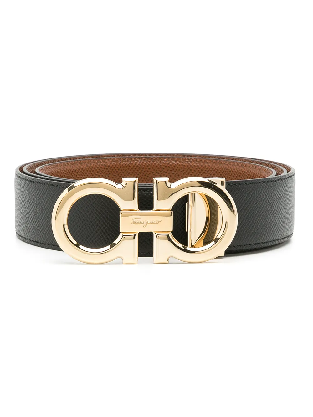 Gancini-buckle reversible belt