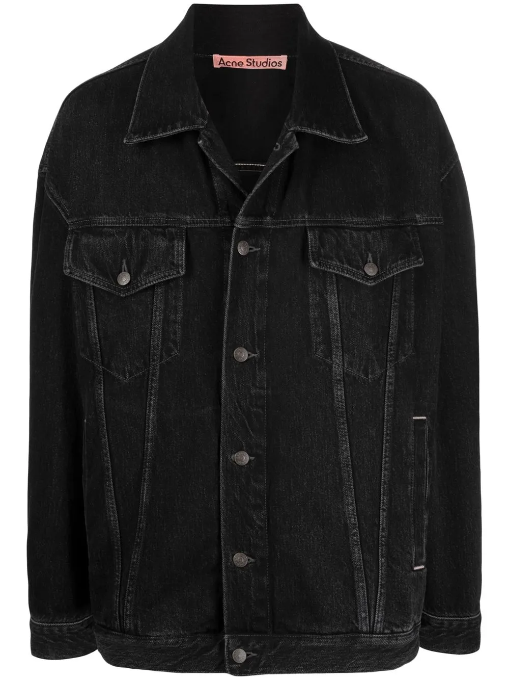 Shop Acne Studios Classic Denim Jacket In Schwarz