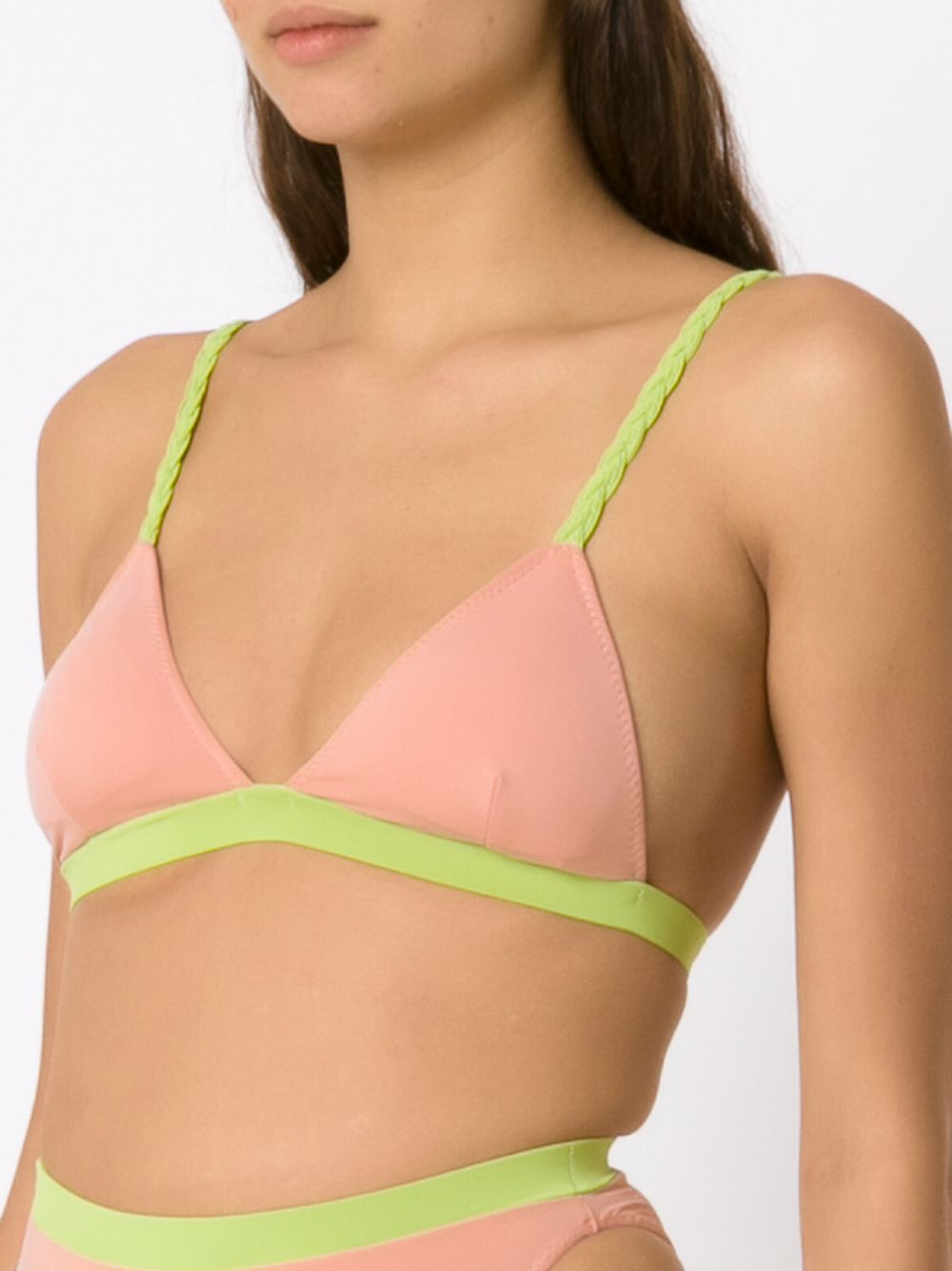 Shop Clube Bossa Contrast-trim Triangle Bikini Top In Pink