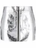 Saint Laurent metallic-effect zip-fastening skirt - Silver