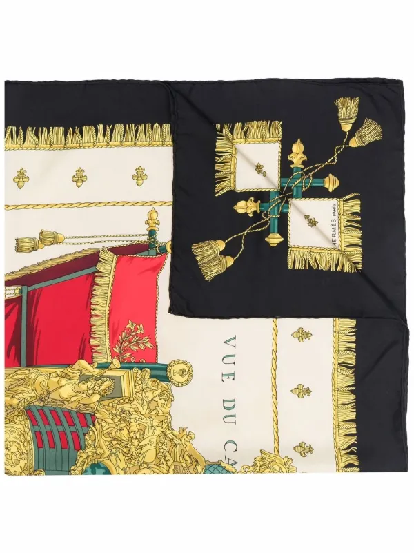 Hermès Pre-owned 1953 Pre-owned La Réale Silk Scarf in Neutrals