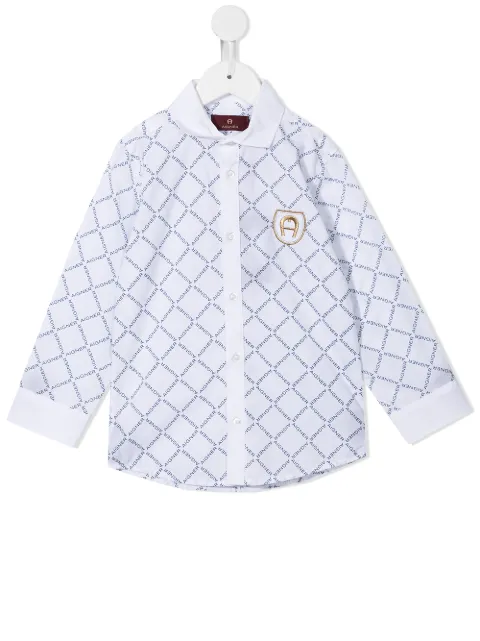 Aigner Kids logo-print cotton shirt