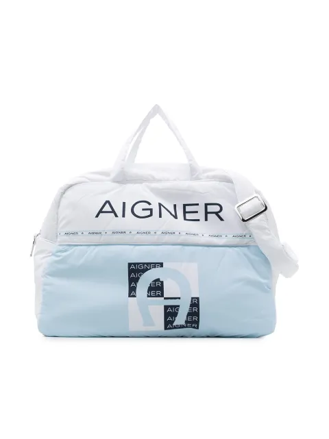 Aigner Kids pañalera con logo estampado