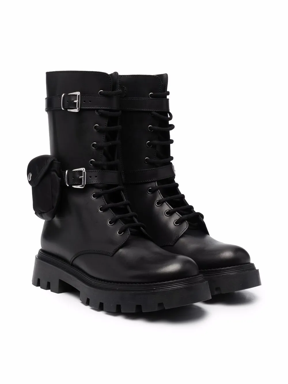 

Gallucci Kids botas altas con cierre de hebillas - Negro