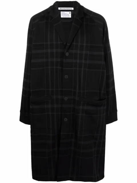 White Mountaineering معطف ميدي بطبعة كاروهات