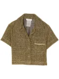 Oseree Kids lurex glittered short-sleeve shirt - Gold