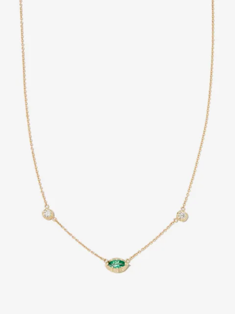 Jacquie Aiche collier Sophia en or 14ct serti de diamants et d'émeraudes