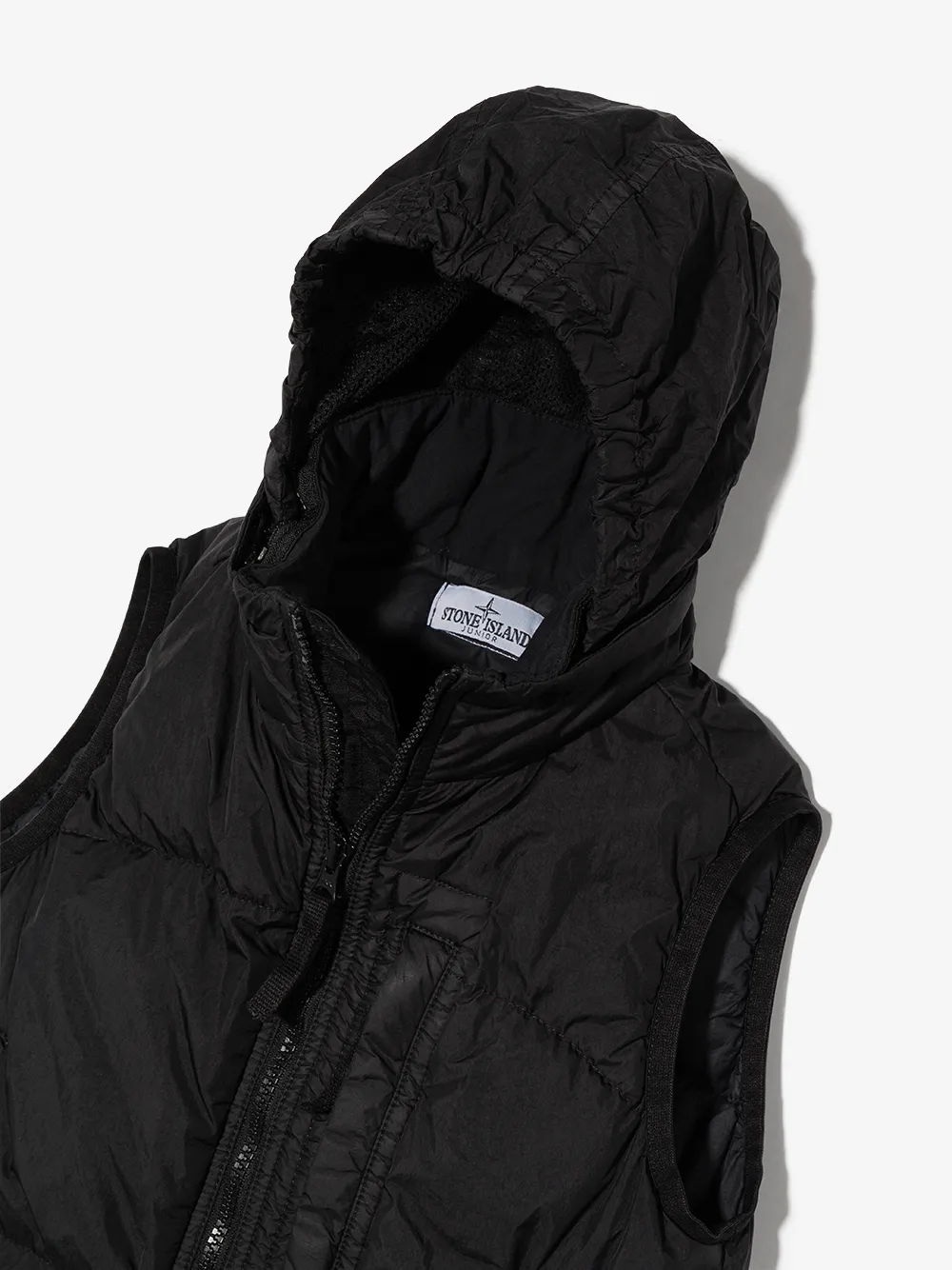 фото Stone island junior дутый жилет с нашивкой-логотипом