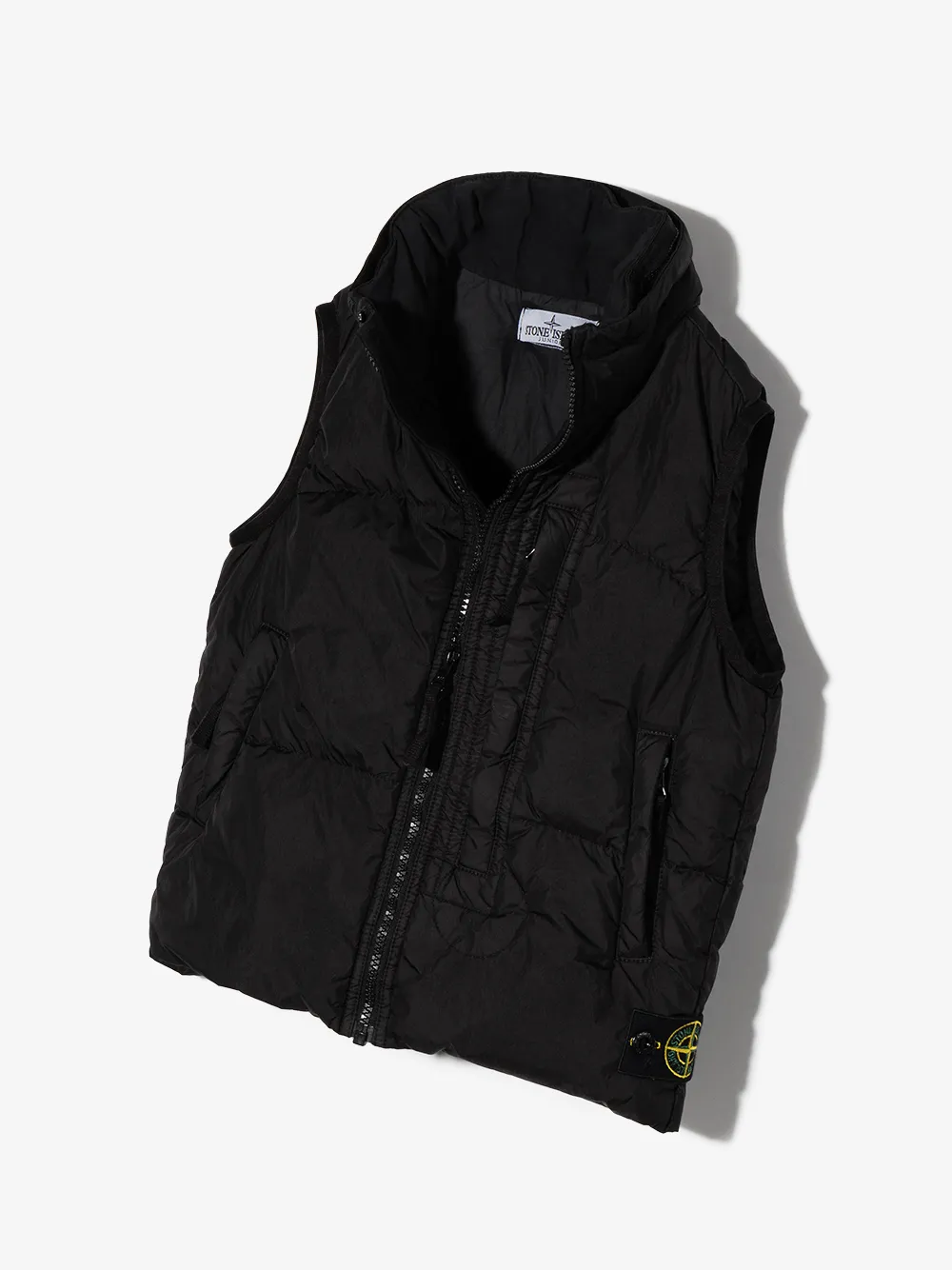 фото Stone island junior дутый жилет с нашивкой-логотипом