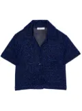 Oseree Kids metallic-effect short-sleeved shirt - Blue