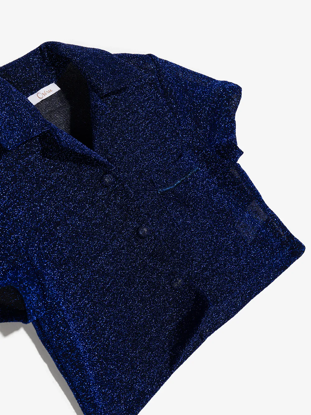 metallic-effect short-sleeved shirt