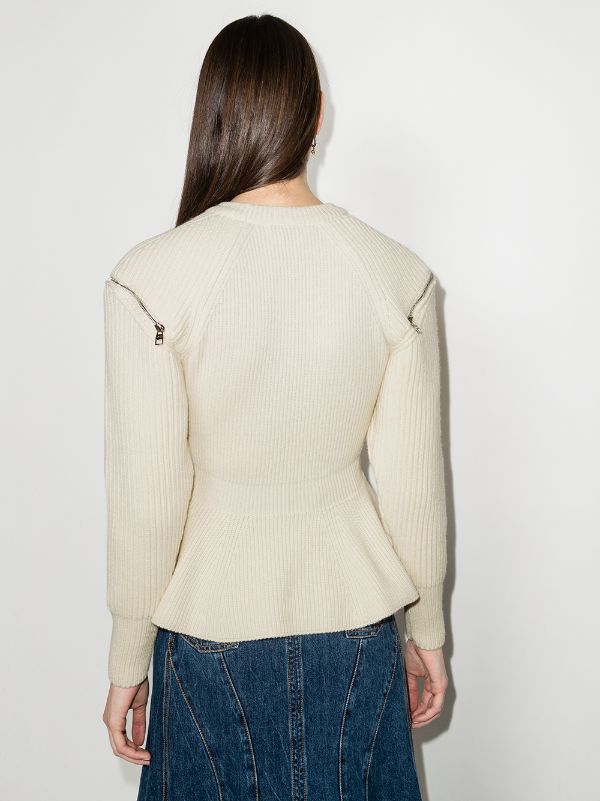 alexander mcqueen peplum cardigan