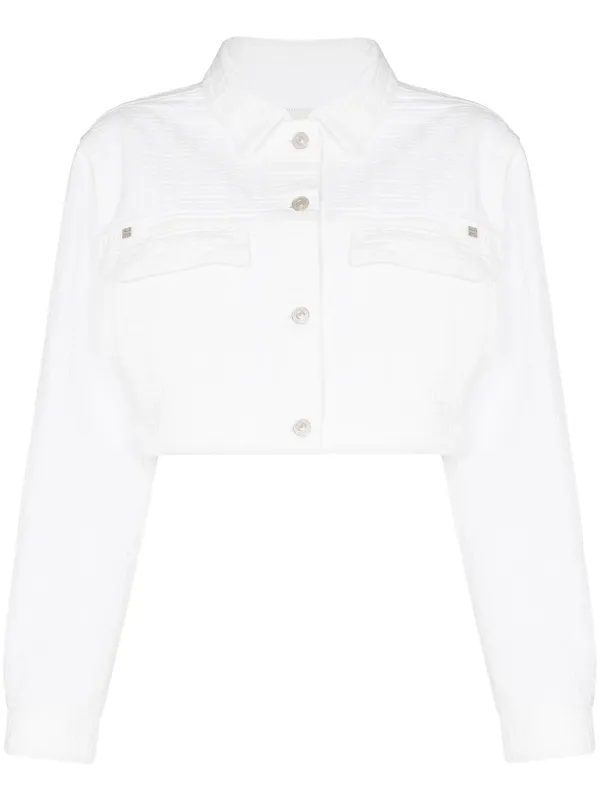 Givenchy 4G Motif Cropped Denim Jacket 