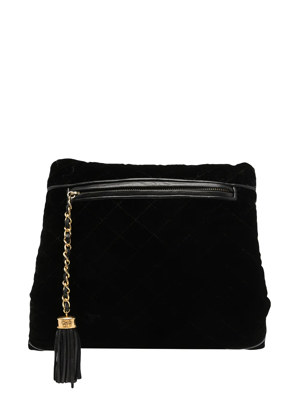 CHANEL Pre-Owned 1985-1993 diamond-quilted tassel clutch – Black