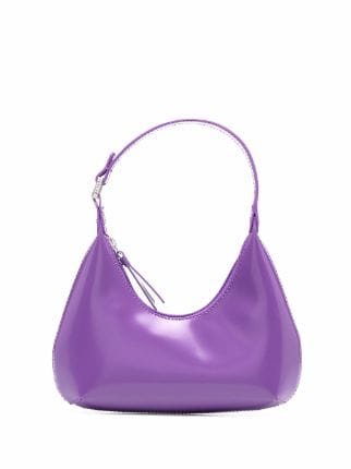 BY FAR Amber leather shoulder bag, Purple