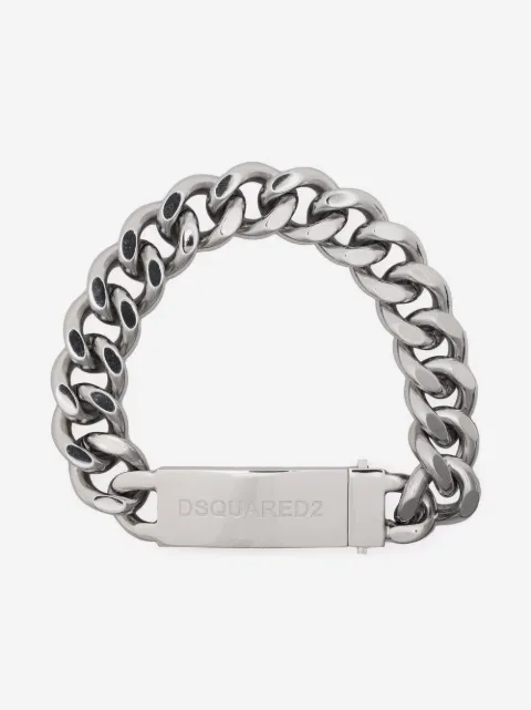 DSQUARED2 pulsera de cadena con placa del logo