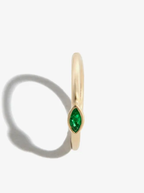 Jacquie Aiche boucle d'oreille Marquise en or 14ct ornées d'émeraudes