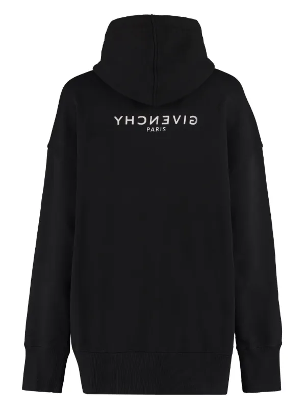 Givenchy logo print drop shoulder Hoodie Black FARFETCH IN