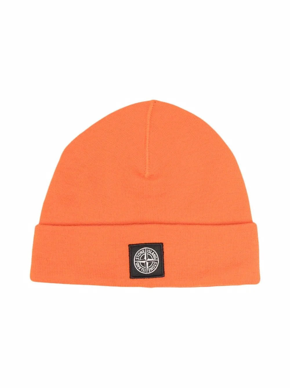 

Stone Island Junior gorro con parche del logo - Naranja