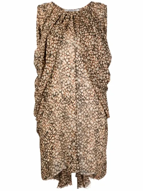 Saint Laurent Pre-Owned vestido sin mangas con animal print 2000