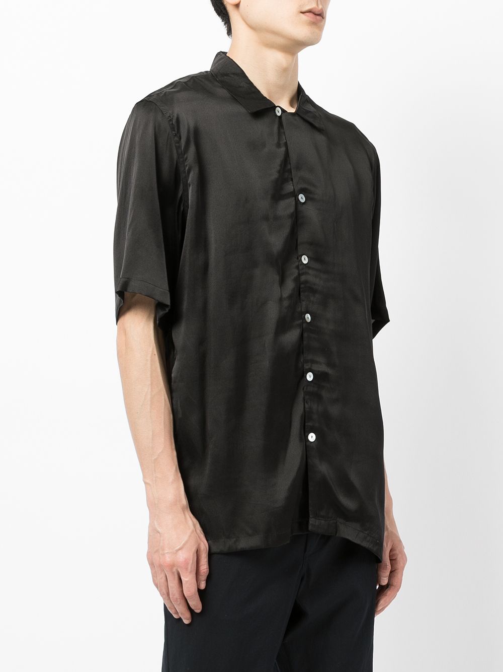 Shop Endless Joy Nevermore Satin Shirt In Schwarz