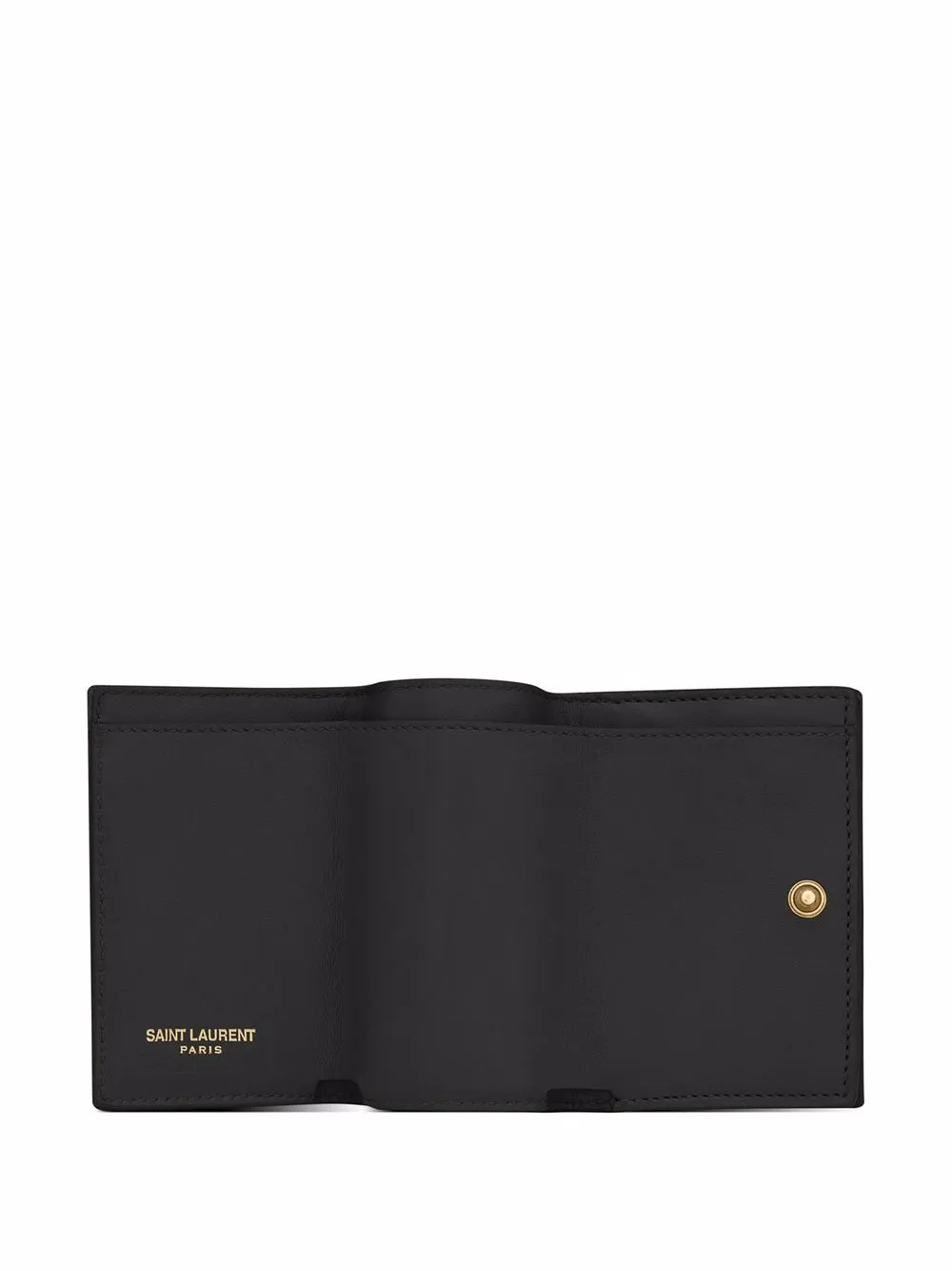 Saint Laurent Origami Monogram Portemonnaie In Black