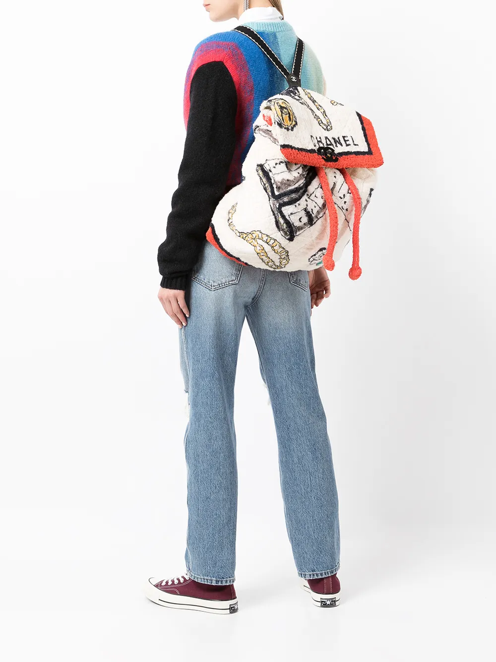 CHANEL Pre-Owned 1994 rugzak met CC logo - Wit