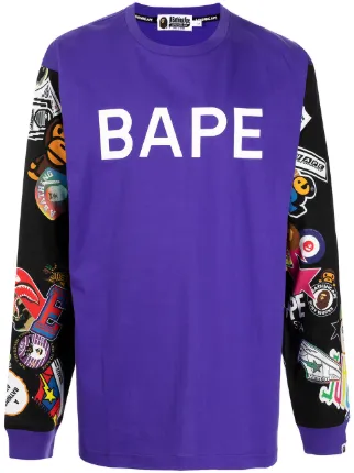 Bathing ape purple shirt sale