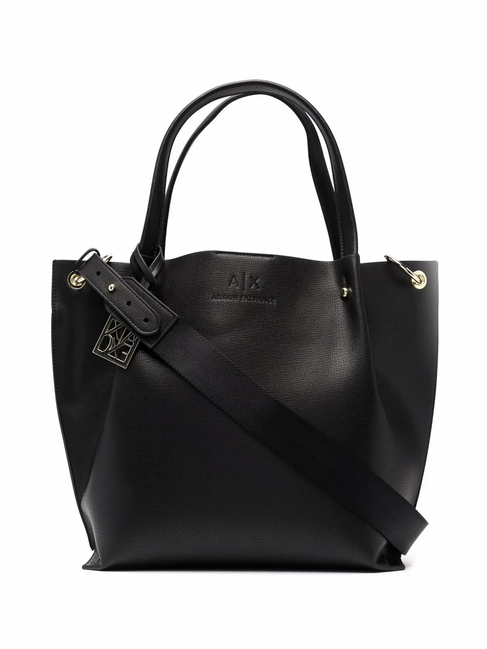 

Armani Exchange logo embossed tote - Black