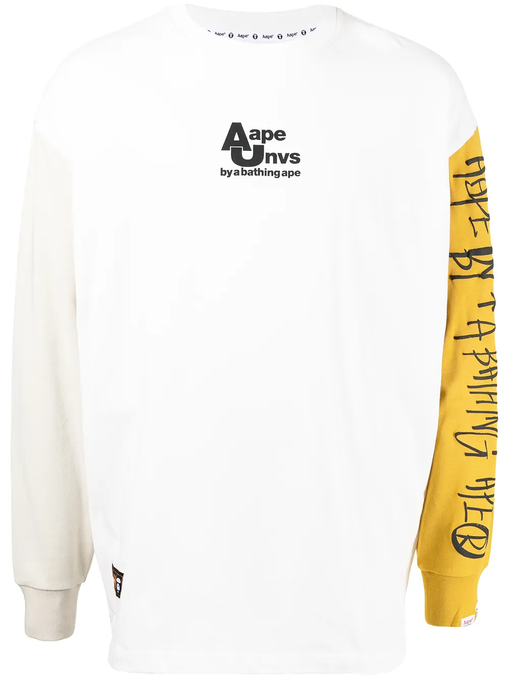 

AAPE BY *A BATHING APE® top manga larga con diseño color block - Blanco