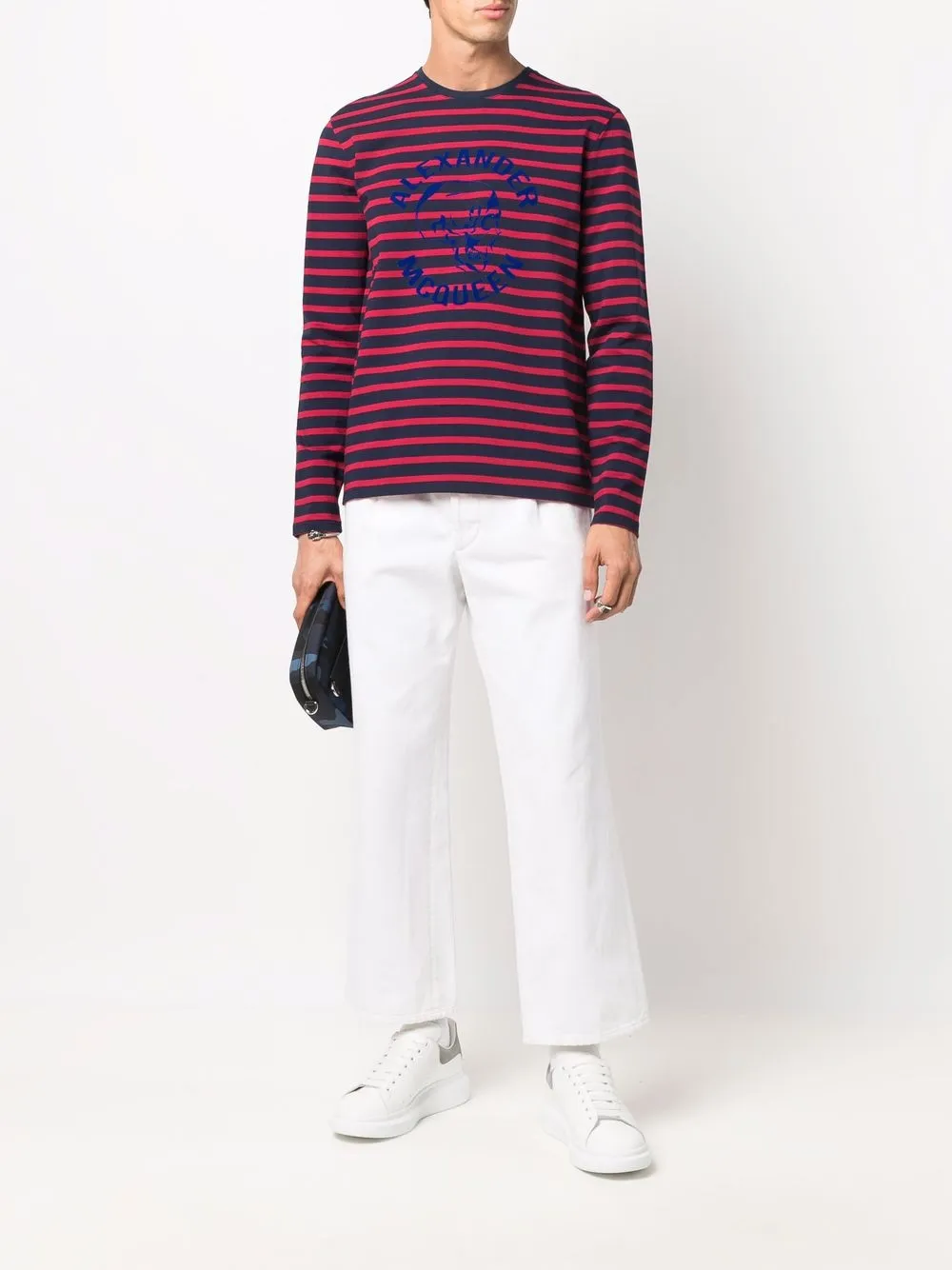 Alexander McQueen Gestreept T-shirt - Blauw